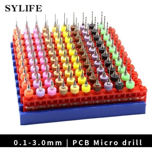 10 Pcs 0.1-3.175mm PCB Print Circuit Board Tip Spiral Flute Carbide Micro Drill Bits For Dremel PCB jewelry Making CNC Engraving