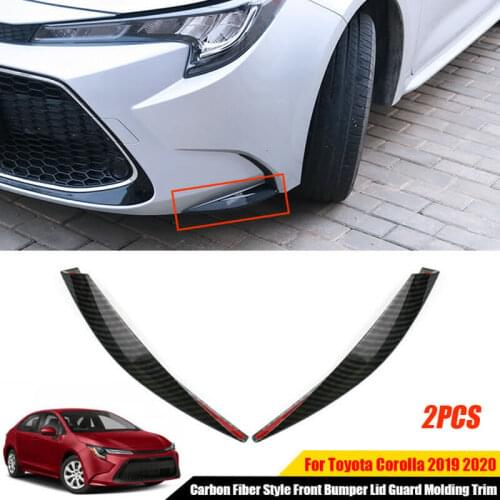 2PCS Carbon fiber Front Bumper Lid Guard Molding Trim For Toyota Corolla 2019 2021 Car modification Auto parts