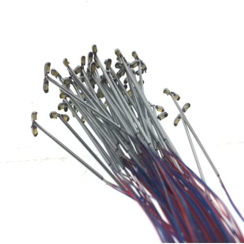 50pcs/lot 3.5cm Warm White Metal Double Led Light For Model Train Scale Pre-soldered Micro Litz Wired Diorama Building