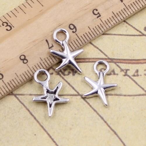 40pcs Charms Starfish 17x11mm Tibetan Pendants Antique Jewelry Making DIY Handmade Craft For Bracelet Necklace