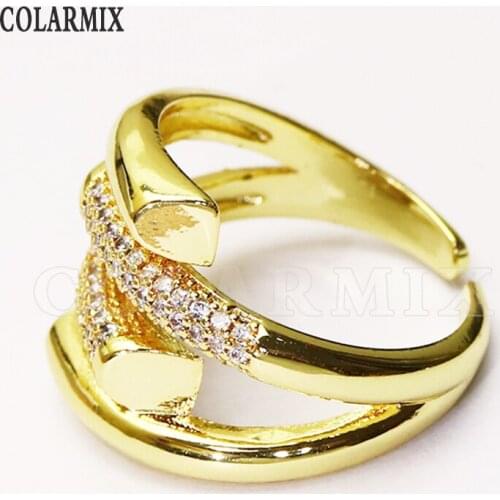 8 Pcs Metal Layer Gold color rings Open rings jewelry Rings jewelry rings Gold color rings Gift for women jewelry Gift 51339