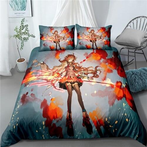 Anime Tomorrows Ark Series One Piece Childrens Room Decoration 3D Brushed Printing Pillow Duvet Cover Bedding Set