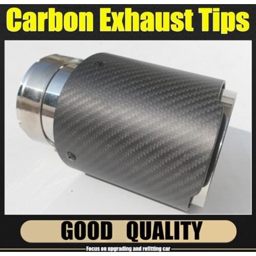 Car Matte Carbon Exhaust System Muffler Pipe Tip Straight Universal Stainless Mufflers Decorations For Akrapovic