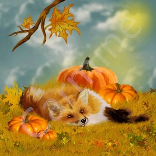 DIY 5D Diamond Painting Fox Art Halloween Cross Stitch Embroidery Mosaic Picture Sticker Full Round&Square Drill Home Decoration