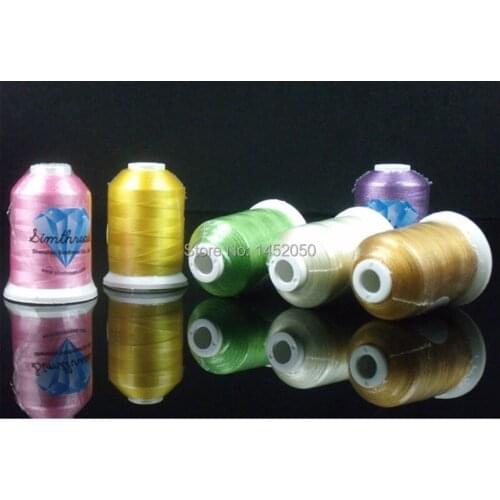Brand Simthread Popular 112 Colors Polyester Machine Embroidery Thread + 10 A Type Plastic Bobbins as Gift + DHL Free Shipping