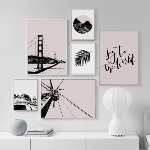 Bridge Mountain Road leaf Quote Wall Art Canvas Painting Nordic Posters And Prints Landscape Wall Pictures For Living Room Decor