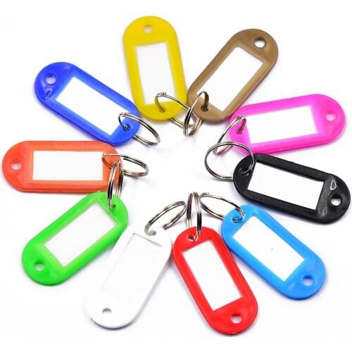 Set Of 10pcs Key Id Tag With Tag Window Broken Rings Mixed Colors