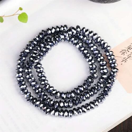 6mm Natural Terahertz Wave Bracelets Women Female Stretch Crystal Three Laps Abacus Faced Bead Bracelet AAAAA