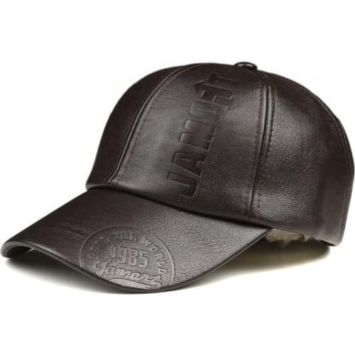 New fashion high quality mens leather caps hats casual mens baseball caps wholesale