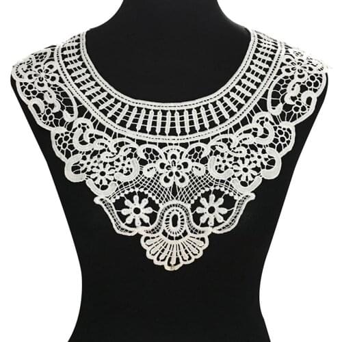 New High Quality DIY Embroidery White Lace Collar Applique Neckline Decorative Accessories Bride Wedding Dress