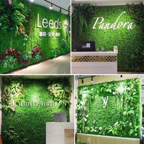 New Artificial Plant Lawn DIY Background Wall Simulation Grass Leaf Wedding Background Party Garden Grass Flower Wall Decoration