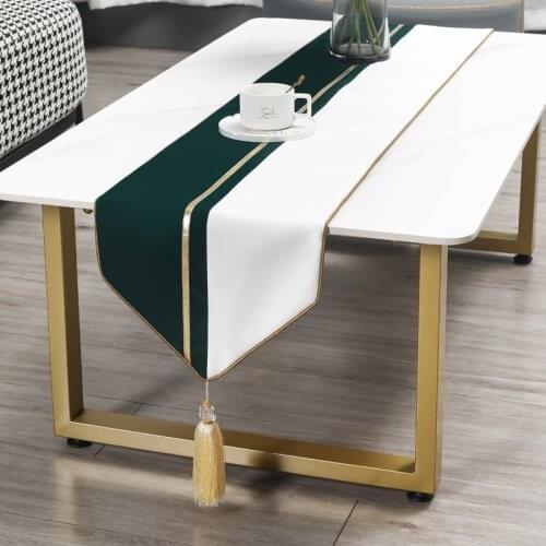 New Chinese Style Model Room Coffee Table TV Cabinet Cloth Pure Color Stitching Simple Modern Light Luxury Tea Table Runner flag
