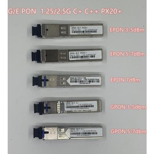 Epon GPON SC OLT Optische Transceiver PX20+PX20++ Px20+++ C+C++ SFPOLT1.25G 1490/1310nm 3-7dBm Sc Olt Ftth Solutionmodule Voor