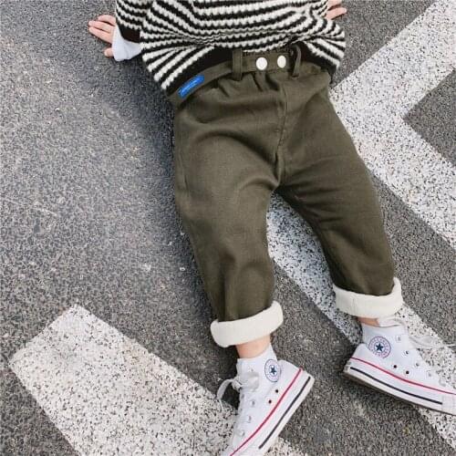 Boys Pants Autumn Winter Thicken Plus Velvet For Boy Kids Clothing 2019 High Quality Harem Pants 1 2 3 4 5 6 Years Boys Pants