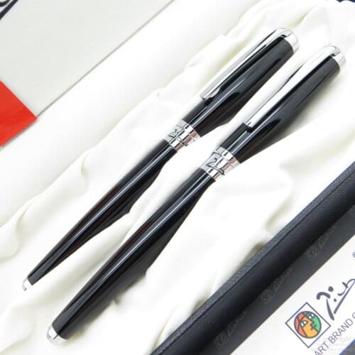 Picasso Dreamy Polka Fountain + Roller Pen Black-Silver | Picasso Pen | İsme Special Pen