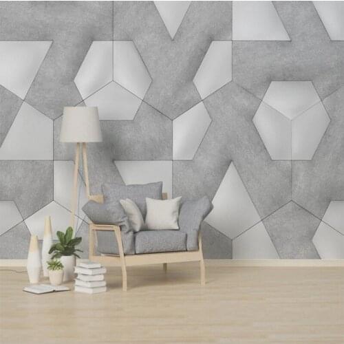 Custom 3D Mural Modern Style Abstract Polygon Geometry Grey Photo Wallpaper Interior for Home Bedroom Living Room Sofa Backdrop