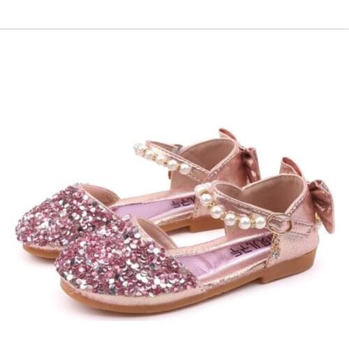 Girl Princess Casual Shoes Show Dance Shoes Childrens Leather Shoes Single Shoes Sequined Children Butterfly Shoe