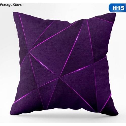45*45 Simple Purple Single-sided Printing Pillowcase Sofa Car Decoration Family Pillow Cover Top Luxury Polyester Soft Ornament