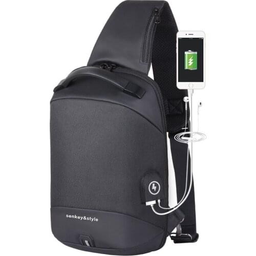 New Men Crossbody Bag Business Shoulder bag High Capacity Chest Bag USB Recharging Design Anti Theft Shoulder Crossbody Bag