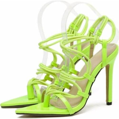 Thin High Heels Pumps Women Shoes women pumps PU Slip On 11CM Thin High Heels Pointed Toe Shallow high heels women shoes green