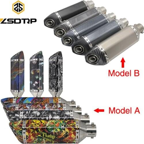 ZSDTRP Universal 51mm Motorcycle Dirt Pit Bike Exhaust Escape Modified Scooter for Ak Exhaust Muffler er6n tmax 500 r6