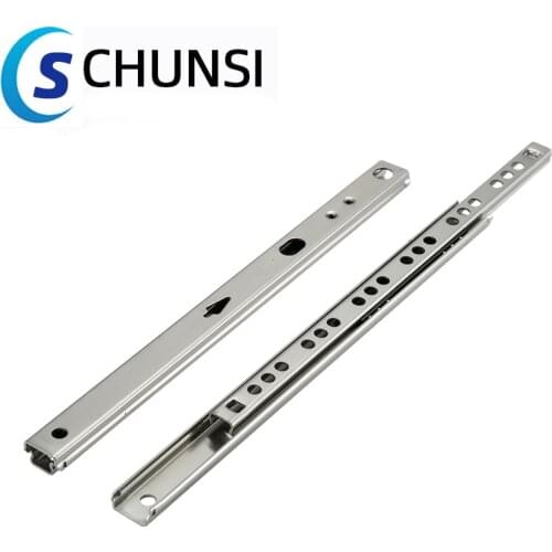 CHUNSI Drawer Slide 17mm Wide Two-Section Non-Removable Steel Ball Half-Pull Slide Wine Box Slide