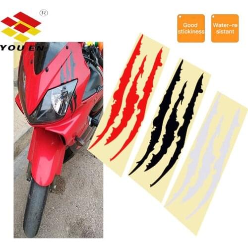 YOUEN 40cmX12cm Car Sticker Reflective Monster Scratch Stripe Claw Marks Car Auto Headlight Decoration Vinyl Decal Car Stickers