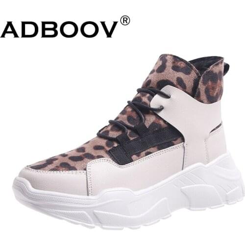 ADBOOV Winter Fashion Women Sneakers Fur Lining Casual Shoes Women Shoes