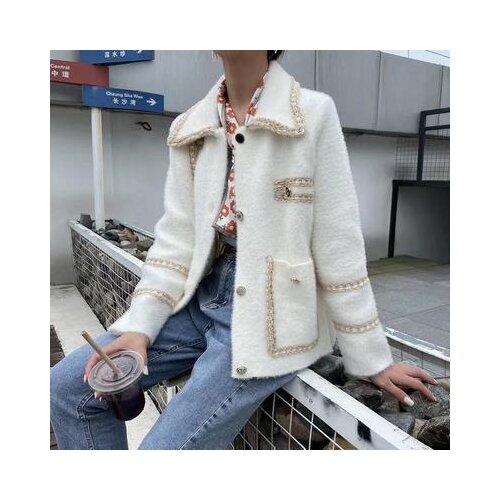 Autumn And Winter Fashion Womens Lapel Long Sleeve Pocket Knitted Coat Slim Sweater Cardigan New Loose Fashion Lady Coat