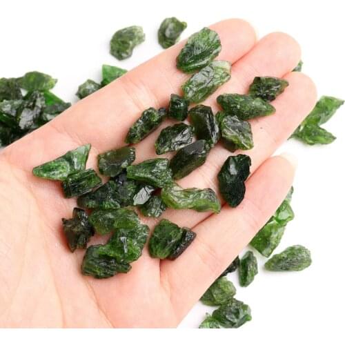 10g Natural Mini Raw Mineral Dark Green Chrome Diopside Nugget Free Form Rough Matte Gemstone Diy Healing Stone