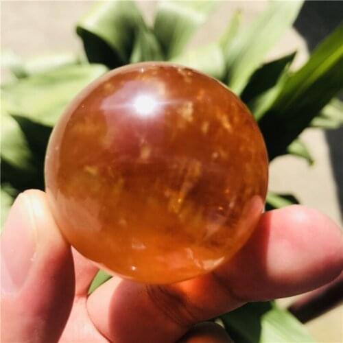 40-60MM Natural Citrine Calcite Quartz Crystal Sphere Ball Healing Gemston