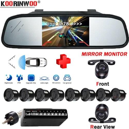 Koorinwoo All in 1 Parking sensor 8 for car parktronic Front Camera + Rear Camera Digital Monitor Back View Blind Spot Detection
