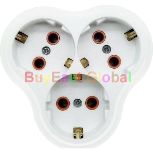 1 To 3 EU Schuko Wireless Extension Power Strip Plug Splitter AC100~250V 16A