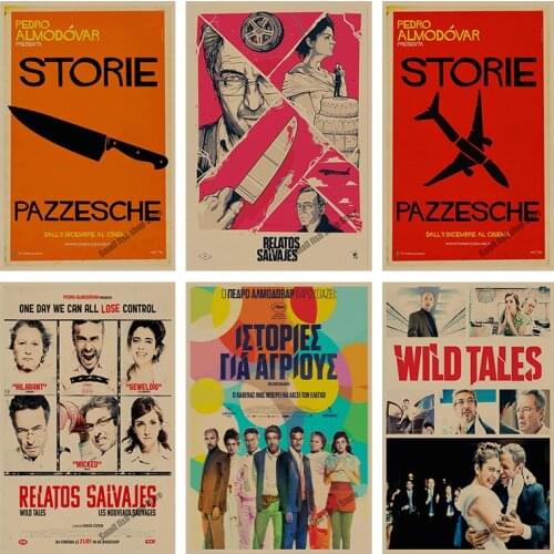 Relatos salvajes retro Poster Retro Kraft Paper Bar Cafe Home Decor Painting Wall Sticker