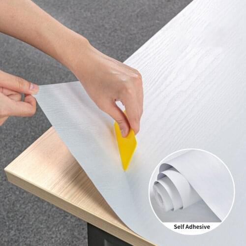 Pure White Self-adhesive Furniture Renovation Sticker Vinyl Stripe Wallpaper Stickers for Wall in Rolls peel and stick wallpaper