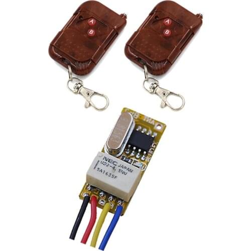 DC3.5V-12V Hot Selling Mini Relay Wireless Switch Remote Control Power Led Lamp Controller Receiver Peach Transmitter