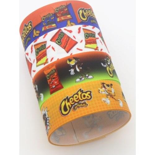 DHK 50yards Cheetos Printed Grosgrain Ribbon Accessory Hairbow Headwear Decoration DIY Wholesale OEM S1398