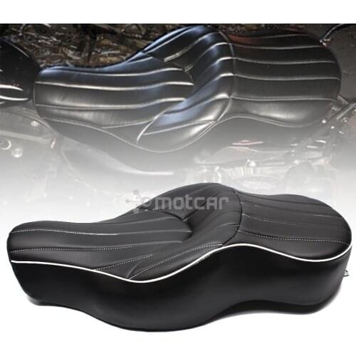 For Harley XL883 XL1200 N Sportster 05-13 Motorcycle Black Solo Leather+Soft Foam Style Rear Pillion Low-Pro Old School Seat