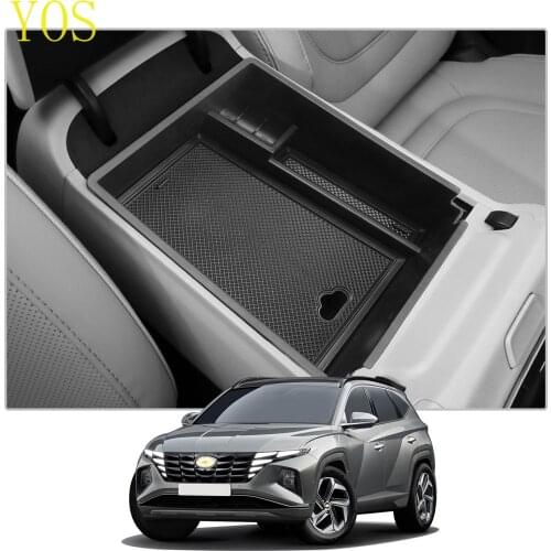 For Tucson NX4 2021 Car Armrest Box Storage Central Control Container Auto Interior Organizer Accessories Black