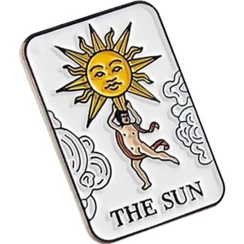 The Sun Tarot Enamel Pin Major Arcana Brooch accomplishment symbol Badge divination jewelry bringing hope for the future