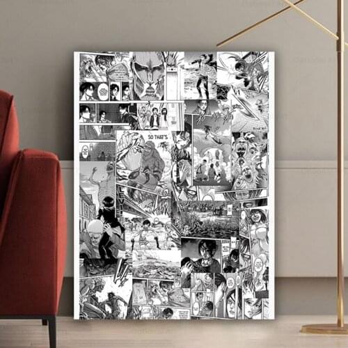 Attack on Titans Collage Canvas Poster Paintings HD Printed Posters Modular Pictures For Living Room Decor