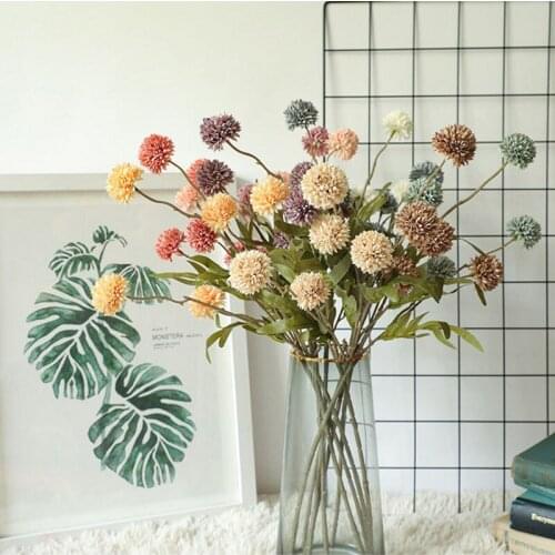 Artificial 5 Head Dandelion Home Wedding Living Room Decoration Simulation Flower Mini Dandelion Flower Table Vase Flower