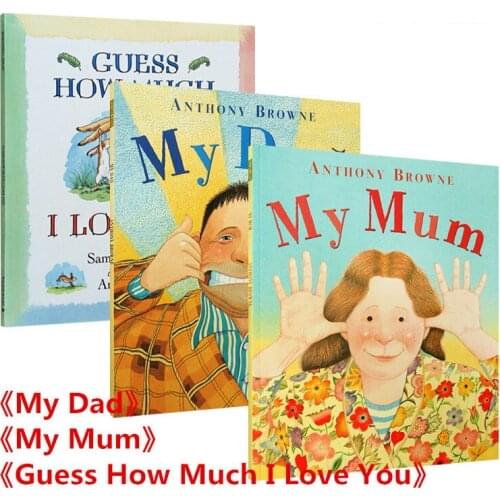 3 Sets My Dad & My Mum & Guess How Much I Love You Educational English Picture Book Learning Card Story Book For Kids Children