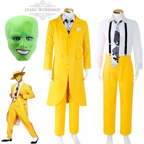 Anime The Mask Stanley Cosplay Costume Men Women Yellow Jacket Coat Uniform Halloween Carnival Party Stage Performance Suit
