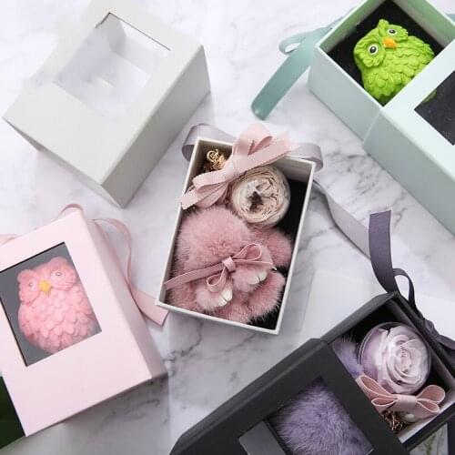 Creative Small Drawer Flower Gift Rose Box Flower Dessert Gift Box with PVC Cover Portable DIY Wedding Party Craft