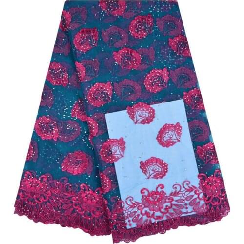 Handmade Beaded Lace Dress Fabric Applique Lace Fabric Net Lace Fabric Fuchsia Pink New Arrival African Lace Fabric 1234