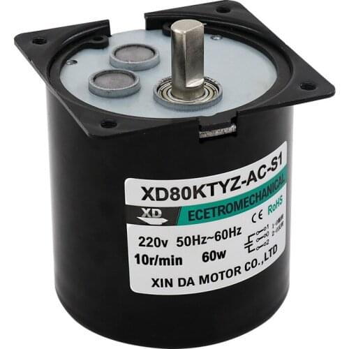 80KTYZ AC Motor 220V Miniature Forward And Reverse 60W Permanent Magnet Synchronous Motor Large Torsion Adjustable Direction