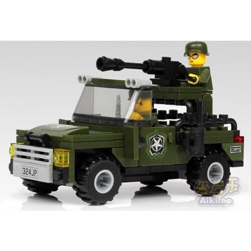 Military Combat Vehicles Car Model Fight Inserted Building Blocks Kids Educational Toys Brain Game Toy Brick Gift