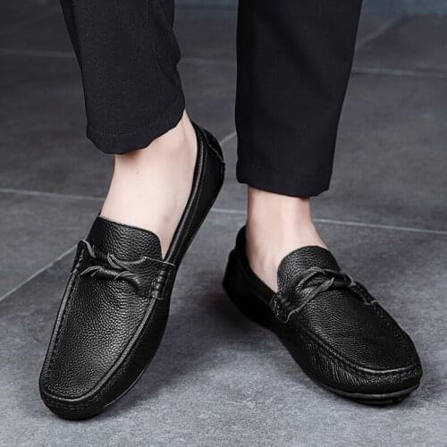 Casual men loafers spring and autumn mens moccasins shoes genuine leather mens flats shoes