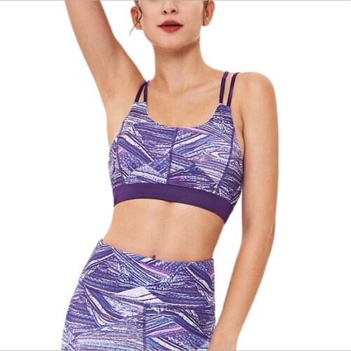 Summer new sports fitness underwear women beauty back cross yoga bra clothes sexy bra fast dry breathable gather shockproof